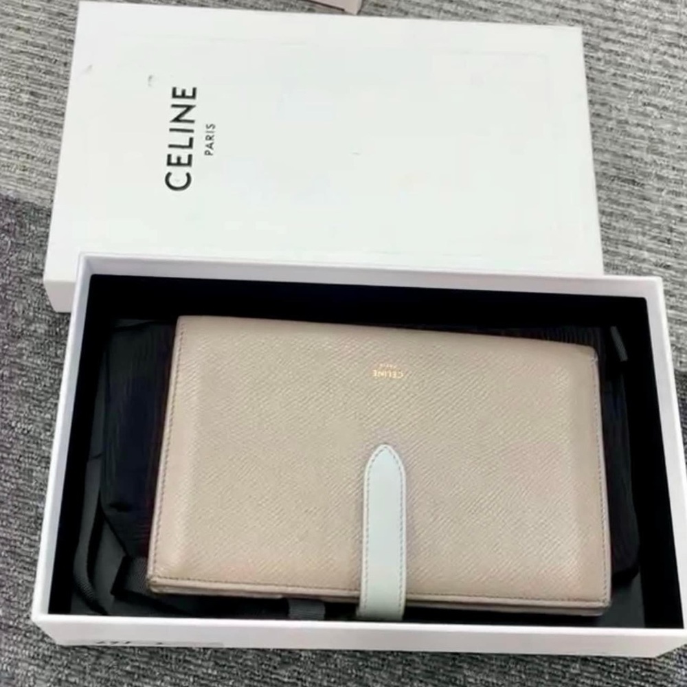 Celine Tan and Cream Wristlet